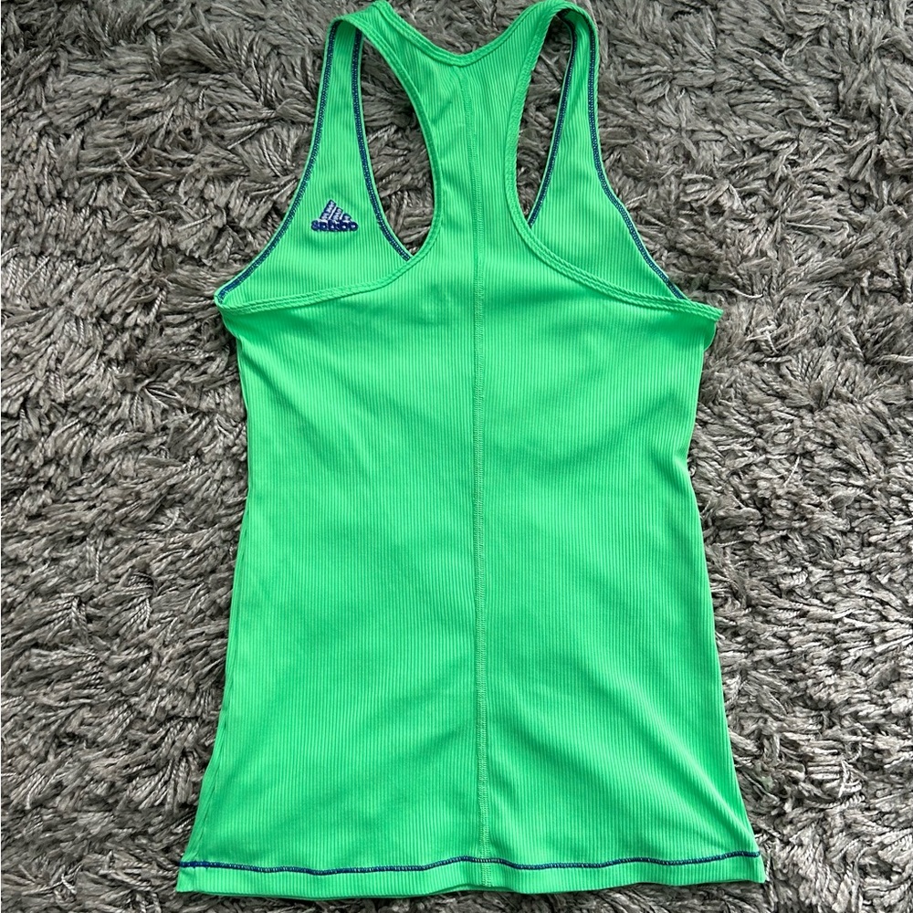 adidas Neon Ribbed Racerback Tank Top - Picture 4 of 4